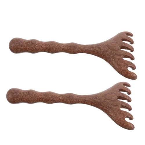 TOVINANNA 2Pcs Massage Comb Antler Shaped Scalp Massager for Deep Tissue Relaxation Durable Wood Hair Scratcher for Neck and Head Therapy for Relief