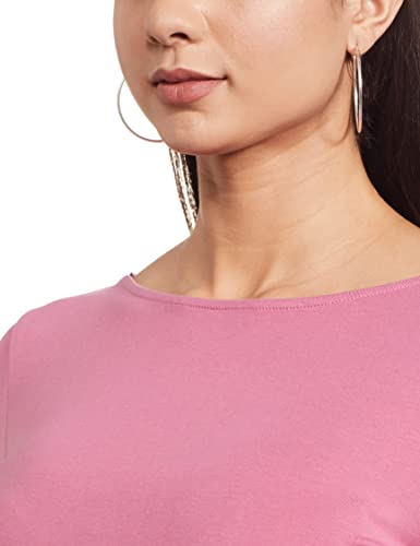 Image of Marks & Spencer Womens Solid Cotton Blend Boat Neck Slim Fit T-Shirt