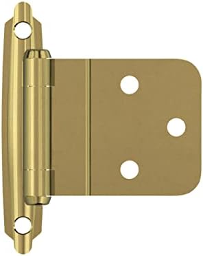 Amerock | Cabinet Hinge | 3/8 inch (10 mm) Inset Hinge | Polished Brass | 2 Pack | Self-Closing Hinge | Face Mount Hinge | Cabinet Door Hinge