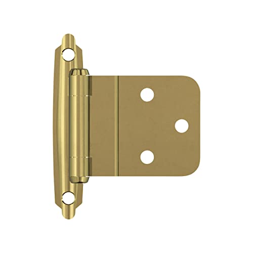 Amerock | Cabinet Hinge | 3/8 Inch (10 Mm) Inset Hinge | Polished Brass | 2 Pack | Self-Closing Hinge | Face Mount Hinge | Cabinet Door Hinge #TOP6