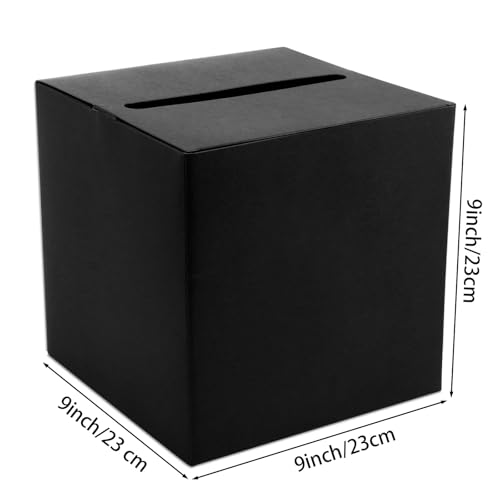 Image of Hooqict Black Card Box with Slot 9.1 inch Wedding Favor Gift Card Boxes for Reception, Parties, Birthday, Wedding Decorations, Retirement, Graduation Money Box Envelope Holder