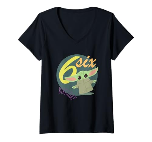 T-shirt Star Wars fille 6 ans col V haut enfant Mandalorian The Child anniversaire