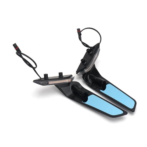 Compatible with BMW S1000RR (2019-2023) Motorcycle Rearview Wing Mirrors with LED Turn Signal Light Adjustable Rotating Side Mirrors with Light Fits for BMW S1000RR 2019-2023