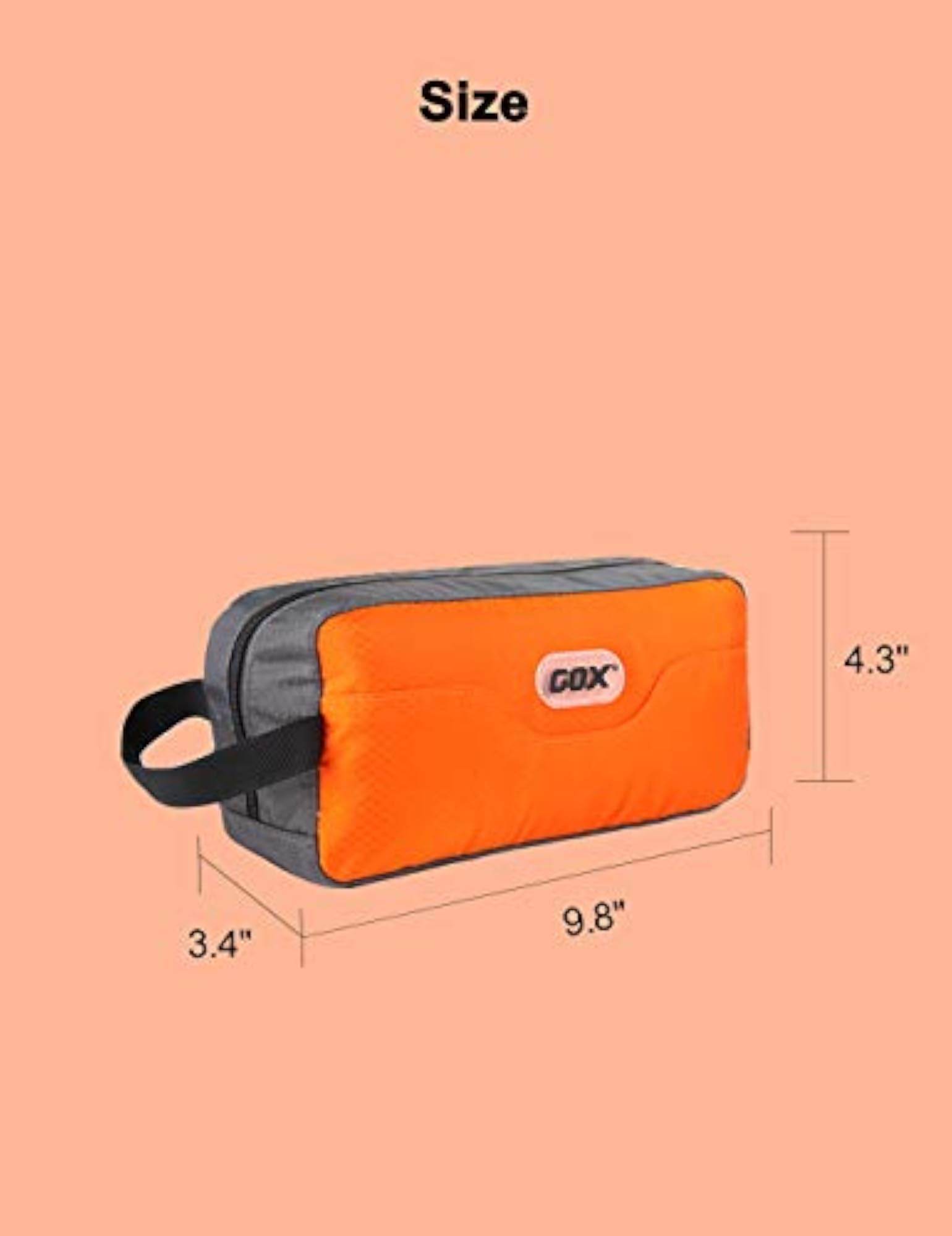 Orange/Grey Premium Toiletry Bag, Dopp Kit Case
