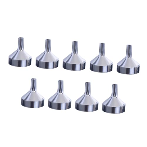 jojofuny 9 piezas Embudo Pequeño de Metal para Transferir Perfume y Polvo de Resistente y Fácil de Limpiar para Rellenar Frascos y Accesorios Domésticos