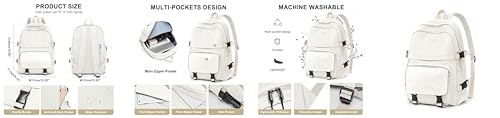 Image of weradar Backpacks For School Teens Boys Girls,Cute Bookbag,Lightweight College Backpack For Women Men,Waterproof Middle School Bag Casual Travel Daypack(Beige)