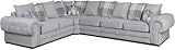 Verona 3C2 Corner Sofa | Dual Arm 6 Seater Couch | Scatter Back Corner Sofa for Living Room (Grey, Left Hand)