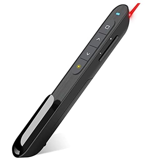 DinoFire Wireless Presenter, Hyperlink Volume Control Presentation Clicker RF 2.4GHz USB PowerPoint Clicker Presentation Remote Control Pointer Slide Advancer (Black)