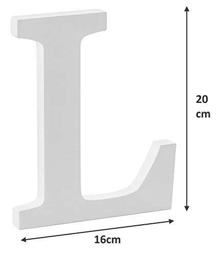 Libetui Buchstabe L Dekobuchstabe L -20cm groß- Haus Dekoration Wohnzimmer Kinderzimmer Deko Geburtstag Party Hochzeit Home - Weiß freistehend bemalbar - Love Liebe LEBE