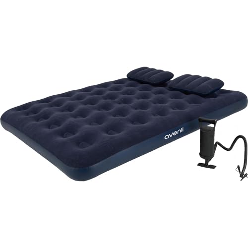 AVENLI Luftmatratze Luftbett Camping Set mit 2 Kissen und Pumpe für 2 Personen 203x152x22cm aufblasbare Matratze Gästebett weiche Liegefläche mit...