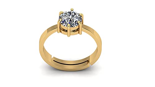 Bague royauté argent 925 plaqué or ajustable, bijou zircon taille Small
