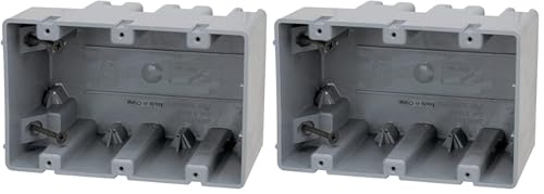 Image of Southwire MSB3G Three Gang Device Box with Depth Adjustable; Heavy Duty 42lb (Pack of 2)