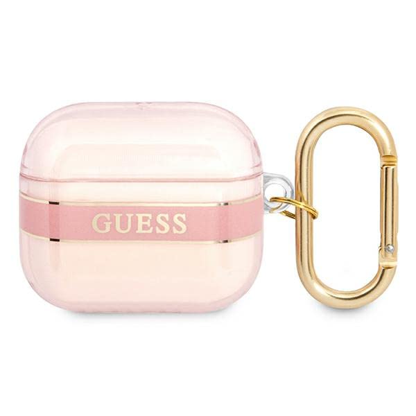 Coque AirPods 3 Guess rose élégante en silicone chic