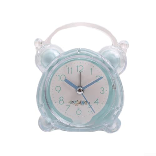 Getdoublerich Reloj despertador silencioso para niños, portátil, luminoso, con luz nocturna y sonido de alarma (azul)