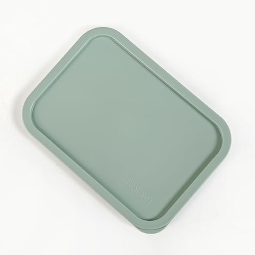 Image of Nestasia Large Replacement Lid for Groovo Glass Container (15.7cm x 22cm) - Durable & BPA-Free PE Lids for Fridge Storage Containers (Green)