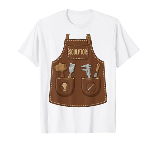 Sculptor Stone Carving Clay Artist Apron Halloween Costume T-Shirt