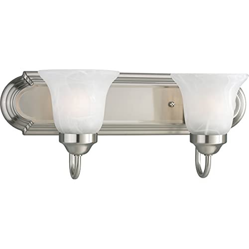 Progress Lighting P3052-09 2-Light Bath Bracket, Brushed Nickel