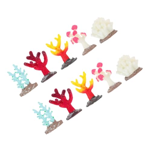 VICASKY 10Pcs Artificial Coral Decor for Aquarium Vibrant Resin Fish Tank Decorations Safe Easy to Maintain for Underwater Landscaping Random Styles for Unique Aquatic