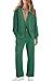 ReachMe Womens 2 Piece Lounge Sets Oversized Fall Outfits Cardigan Sweaters Wide Leg Pants Knit Matching Set Tracksuits (Dark Green,M)