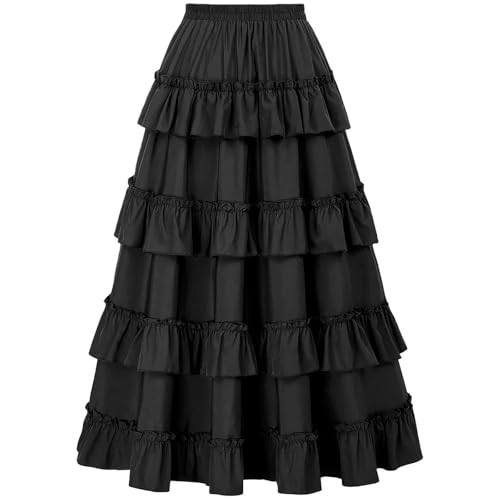 Aryapyper 2025 Women's Half-Skirt Fashionable Retro Court Style Women's Irregular Drawstring Ruffled Beer Skirt4