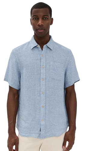 Faherty Men's Palma Basket Weave Linen Shirt