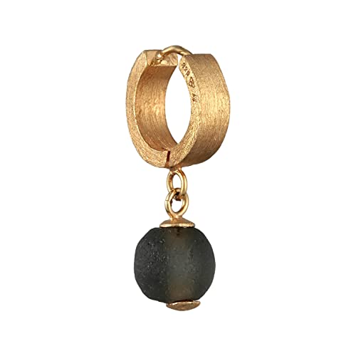 Pendientes de aro hombre perlas cristal plata 925 chapada oro bisagra redondos Kuzzoi 4