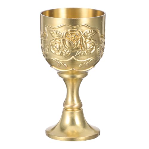 SHINEOFI Cáliz de Cobre Vintage con Copa Europea de Licor con Tallo para Bar y Celebraciones Vaso Antiguo para Vino y Whisky