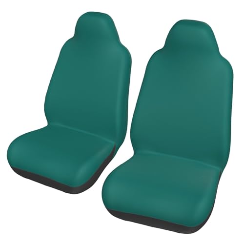 BLWSLC Fundas de asiento para autobús, transbordadores, protegen coches, SUV, camiones, furgonetas, fundas de asiento de coche, color verde oscuro sólido, 2 unidades