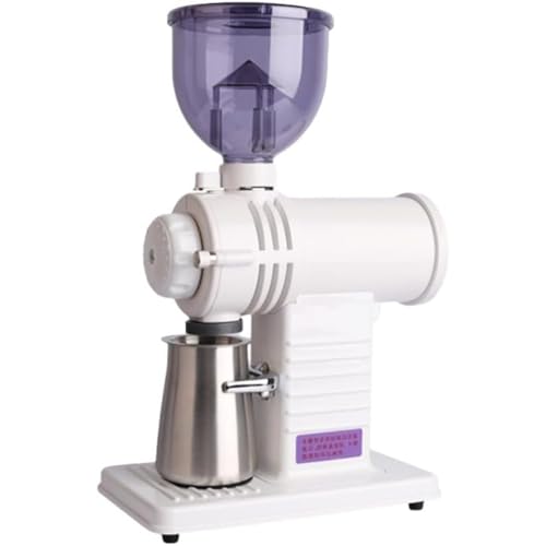 Yubbuio 電動コーヒーグラインダー 10段調整 大容量 家庭用 多機能 粉末対応 お手入れ簡単 ピンク (ホワイト)