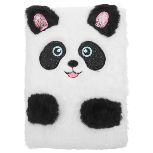 ibasenice Bloc-notes Fuzzy Carnet de notes en peluche de dessin animé Carnet de notes panda en peluche Bloc-notes large ligné Carnet de notes en peluche Carnet pour garçons Bloc-notes Mignon Étudiant
