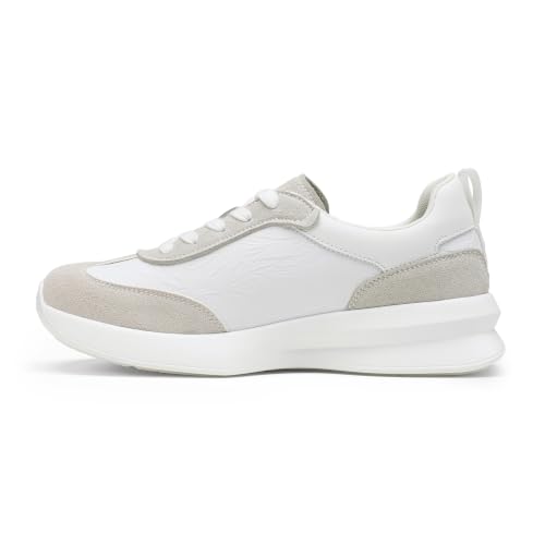 Image of Vepose Women's Retro Platform Sneakers Lightweight Lace Up Walking Shoes | Designer dressy chunky sneakers, memory foam cushioning, non slip sole, stylish woven or PU looks, work, travel, errands