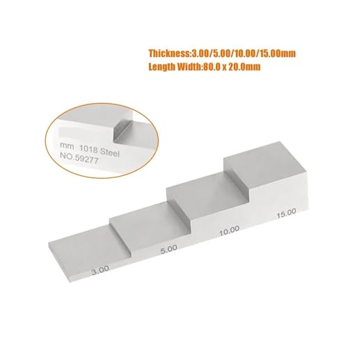 Bloque de calibración de espesores de 4 pasos: aluminio / acero inoxidable 304 / acero 1018 (2,5-20 mm) miniatura 2