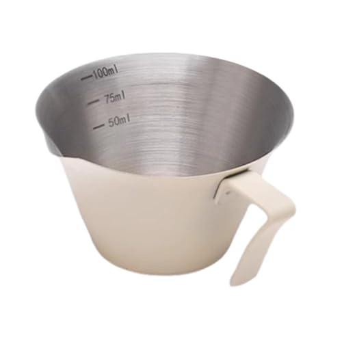 計量カップ メジャーカップ 100ml ハンドル付き 目盛り付き ステンレス製計量カップ オンスカップ コーヒー豆投与カップ 食洗機対応 マシンア