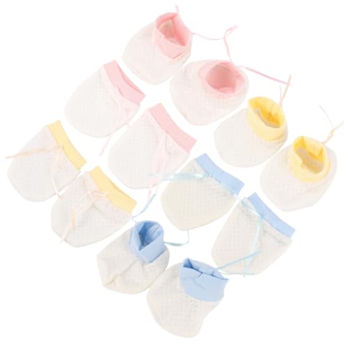 BESPORTBLE 3sets Newborn Sleepers Scratching Gloves Protective Gloves for Boy Girl Loveys for Boys and Girls