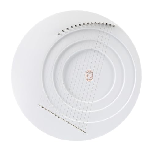 JJTTCX(シュティフ) ムーンシェイプ 15弦 ライアーハープ ポータブル 楽器 メイプル 竪琴ハープ 初心者 簡単 スモールハープ(15 Tone-White)