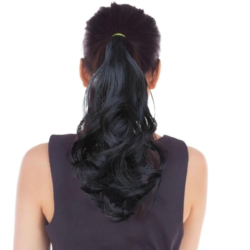 Extensión de cola de caballo ondulada,Extensión de cola de caballo de pelo | Extensiones de cola de caballo con pelo de garra | Resalte la extensión de la cola de caballo garra corta gruesa ondulada r