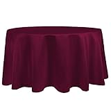 Ultimate Textile -5 Pack- Bridal Satin 72-Inch Round Tablecloth, Burgundy Red