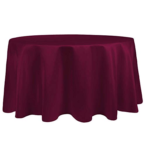 Ultimate Textile -5 Pack- Bridal Satin 72-Inch Round Tablecloth, Burgundy Red #TOP7