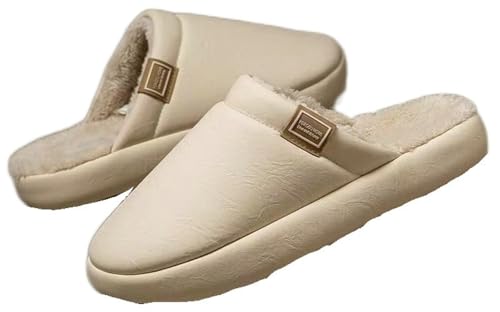 Caistre Fuzzy Slippers for Women with Memory Foam Warm Winter House Slippers Shoes Indoor Outdoor Faux Fur Anti-Skid Shoes for Men4