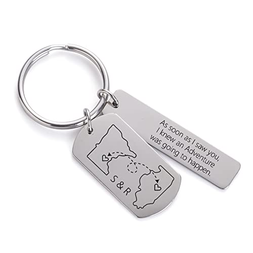 Valentine Day Gifts Personalized Keychain - Drive Safe I Need You Here With Me Custom Keychain Valentine Day Gifts For Him, Silver, One Size #TOP3