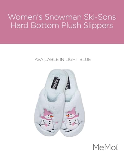 MeMoi Women's Snowman Ski-Sons Hard Bottom Plush Slippers2