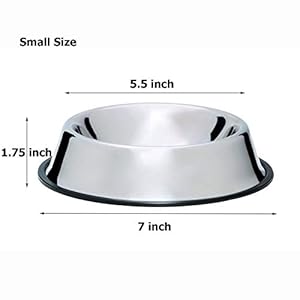 Mlife Stainless Steel Dog Bowl with Rubber Base for Small/Medium/Large Dogs, Pets Feeder Bowl and Water Bowl Perfect Choice (Set of 2)