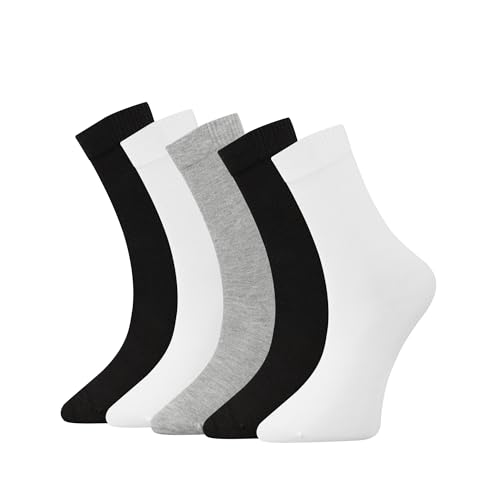Image of Women's Bamboo Viscose Ankle Socks - 5-Pack Soft Breathable Lightweight Everyday Size 6-9, Black White and Gray