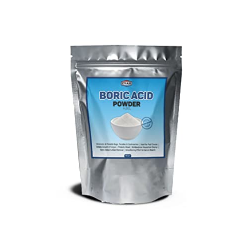 ZYAX Boric Acid Powder 200g, Pure & Fine Multi Purpose Powder for Cockroach/Pest control, Carrom Board Powder, Cleaning Agent, Odor Control etc., H3BO3