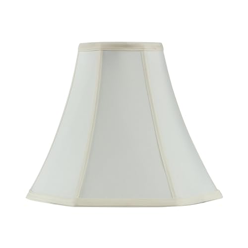 Image of Aspen Creative 34011 Handsewn Pagoda Spider Lamp Shade in Pale Yellow Faux Silk Fabric (5 inch x 12 inch x 9-3 /4 inch)