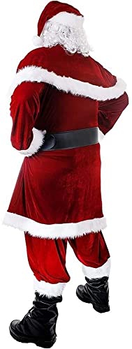 Costume de Père Noël pour Hommes Confortable Grande Taille XXL Rouge