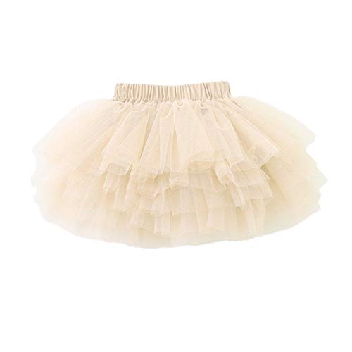 Colorful Childhood Baby Girls Tutu Skirt Toddler 6 Layered Tulle Tutus 1-8T Beige Size 5-6T