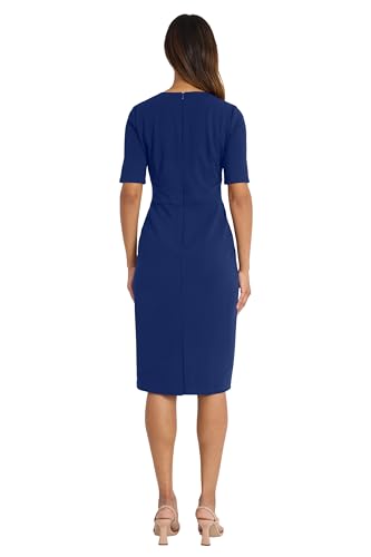 Donna Morgan Womens Curved Waist Seam Crepe Workwear Dress Career Office Desk to Dinner Event Occasion Guest of3
