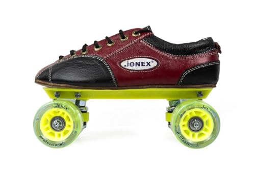 Jonex Fix Body Quad Shoe Skates Profesional for Kids with Free Bag Size 1 UK (21.4 Cm, Mycspeed Wheel, Black)