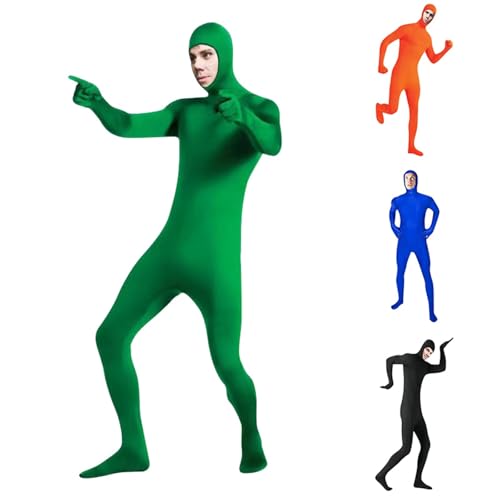 Costume Cosplay pour adulte, Deguisement Seconde Peau, Costume fond vert, Combinaison Intégrale Exposés Yeux et Bouche, Deguisement Halloween Adulte, Pour...